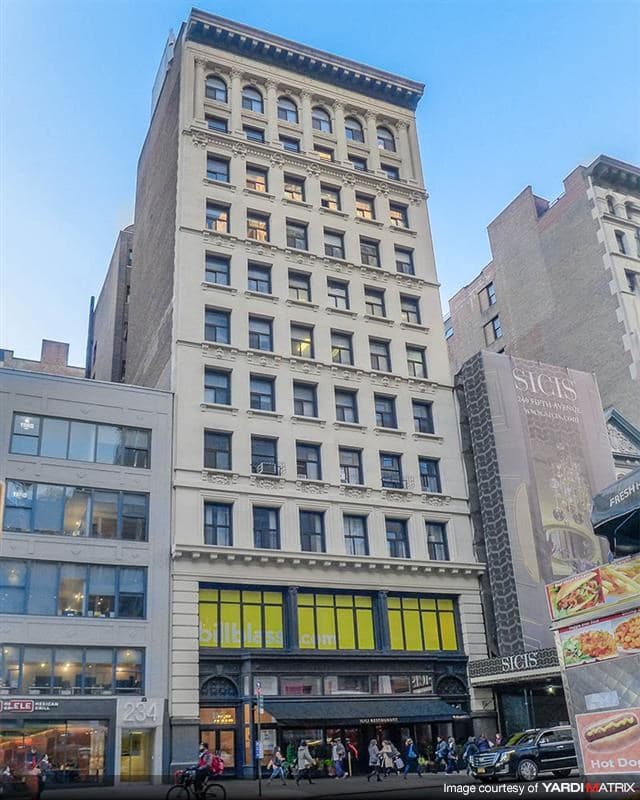 236 Fifth Avenue — $65M Office (2017) 236 Fifth Avenue Office sold for $65M - Ground Lease (2017) to The Kaufman Organization in Midtown Manhattan - Skyline Properties NYC commercial real estate